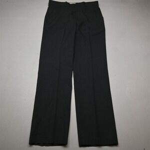 Vtg USA Made 33x34 Gray Washable Wool Flannel Full Cut Classic Dress Mens Pants